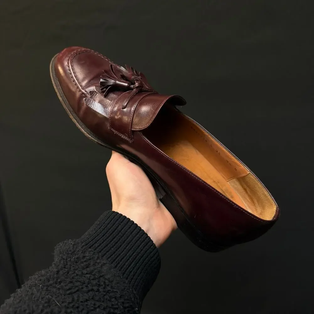 Men's Salvatore Ferragamo burgundy Kiltie Tasseled Loafers Size 9.5 uh25938 g 25